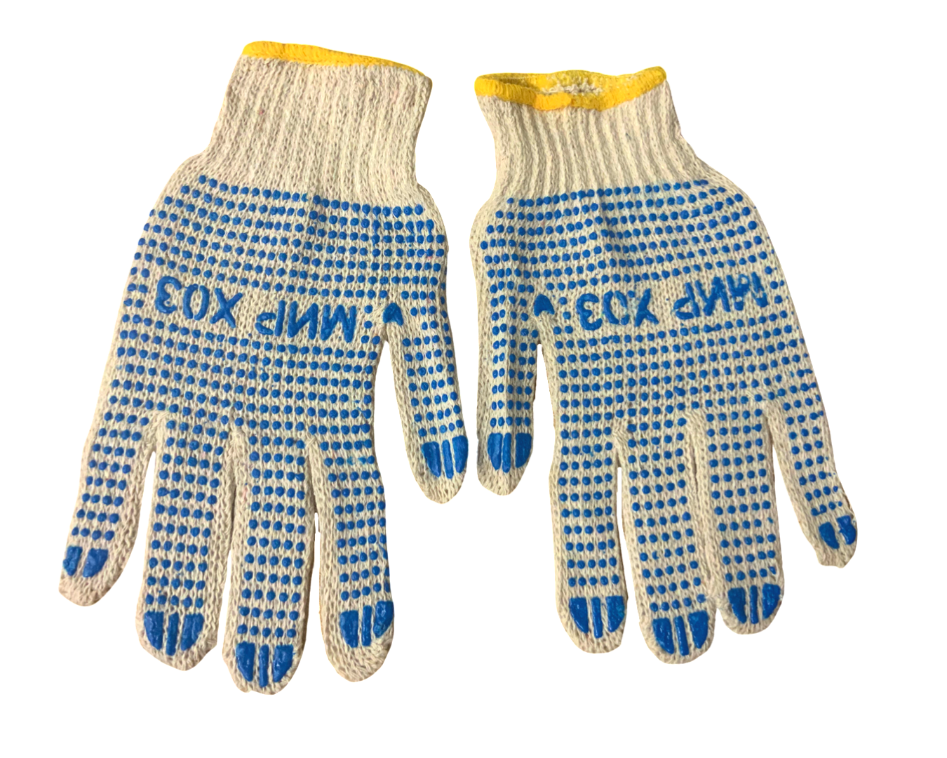 Рукавички текстильні ТМ ФРОМФЕКТОРІ з ПВХ крапкою Білий